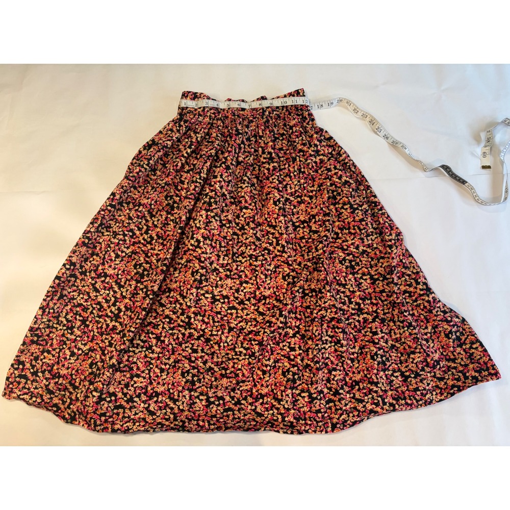 HM Cotton Midi floral Skirt High Waist Size 4 - Picture 2 of 7